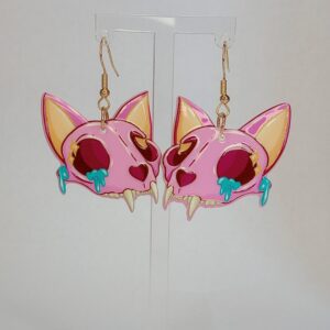 Pastel Goth Cat Skull