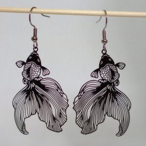 Black Goldfish Earrings
