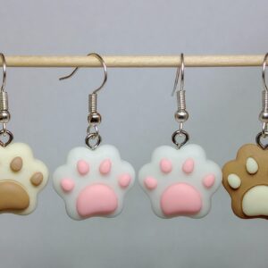3D Paw Print Earrings - 3 Colors