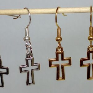 Cross Earrings- Silver & Gold