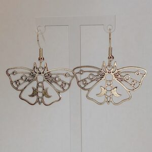 Silver Moth Earrings