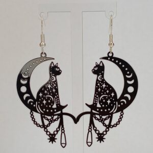 Moon Shadow Cat Earrings