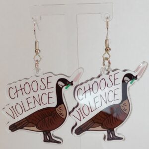 Knife Goose Earrings - "Choose Violence"