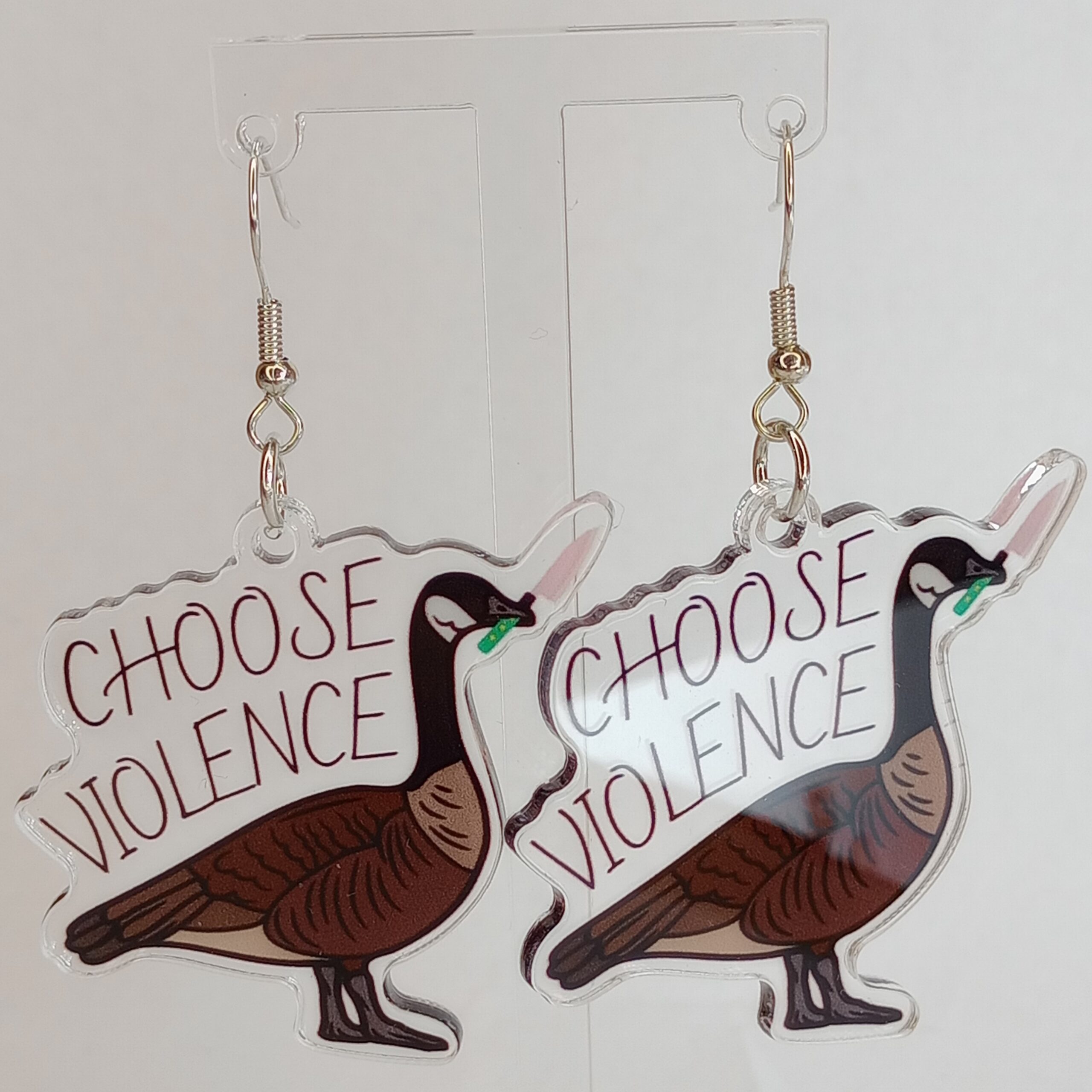 Knife Goose Earrings - "Choose Violence"