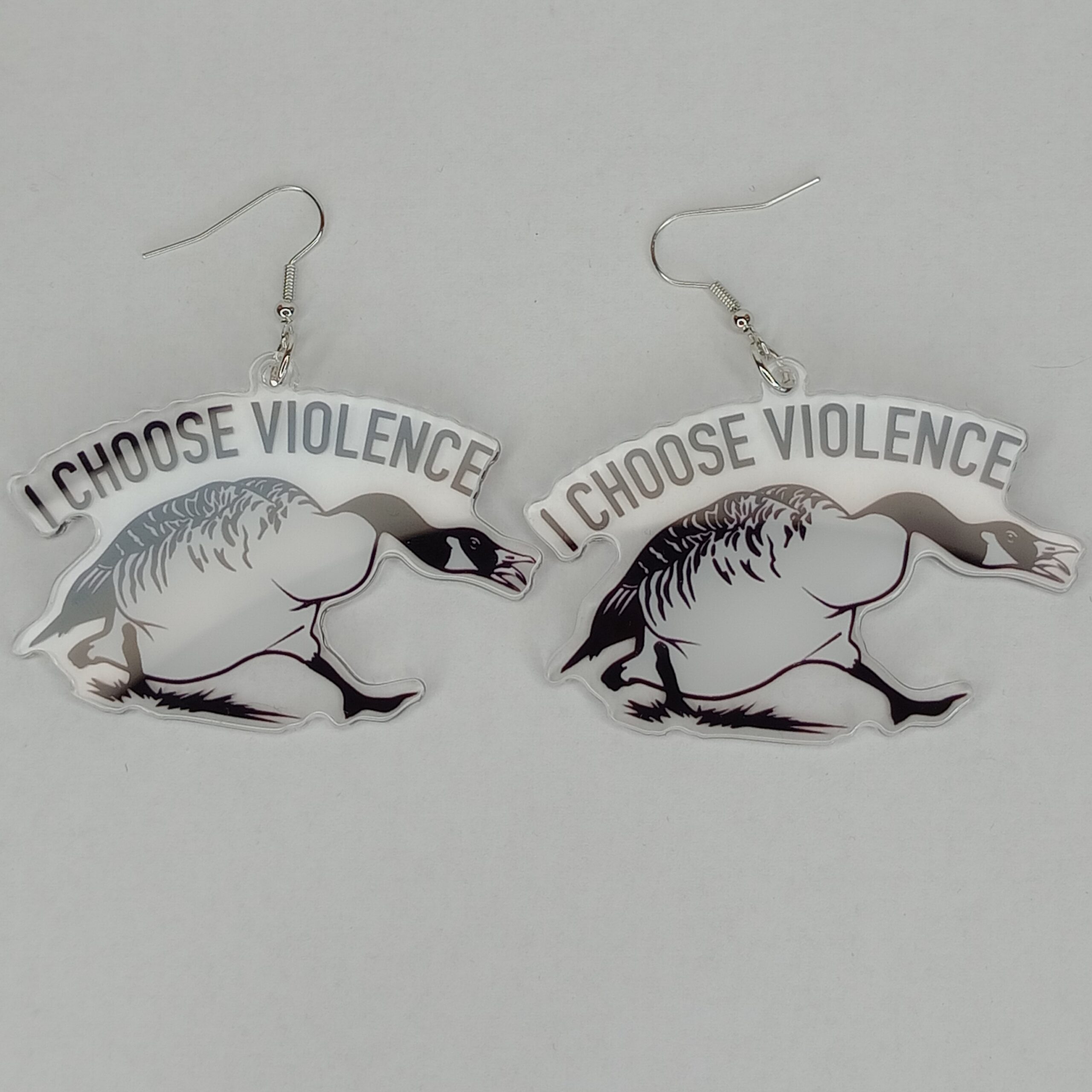 Knife Goose Earrings - "I Choose Violence"