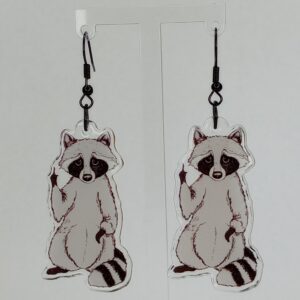Racoon - Middle Finger Earrings