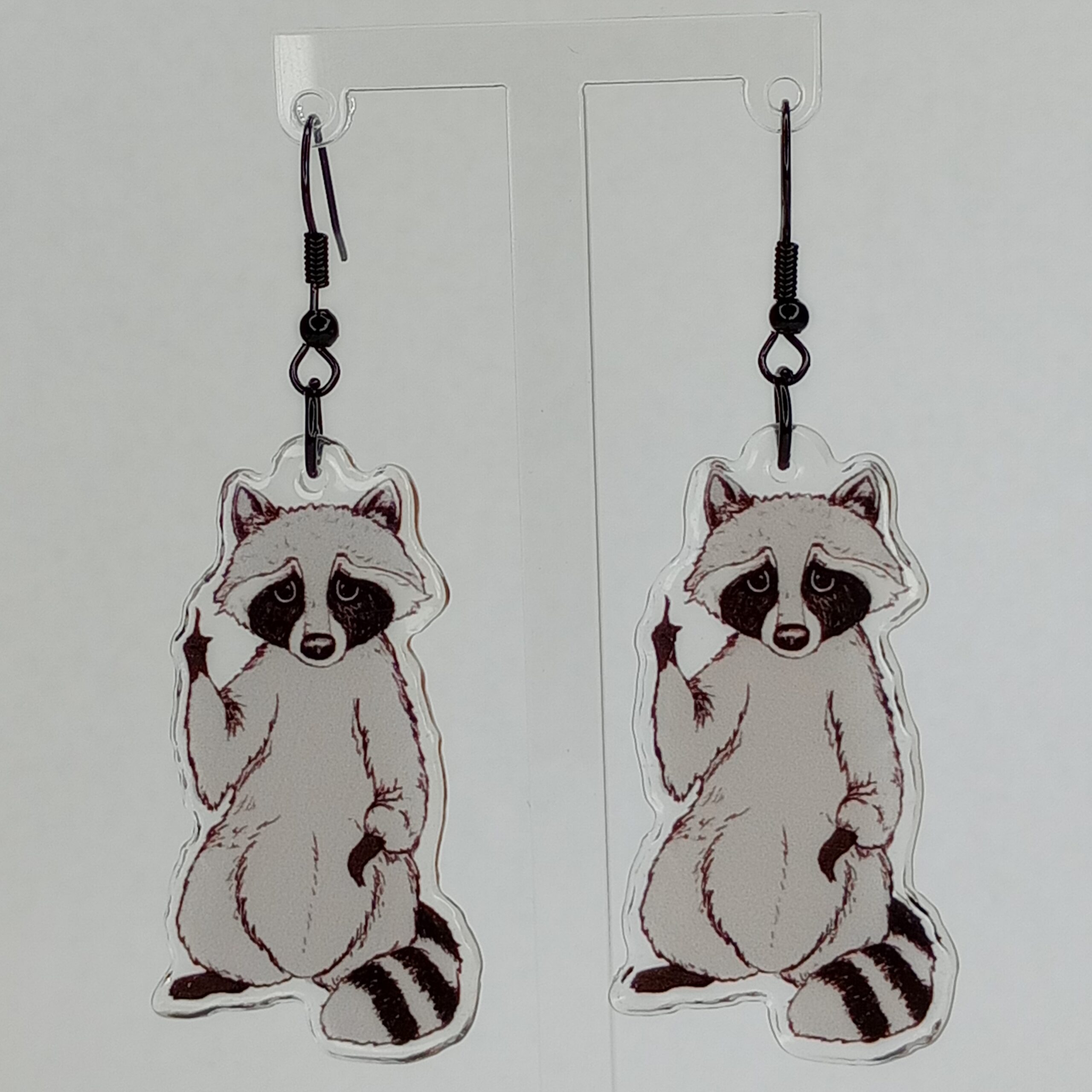 Racoon - Middle Finger Earrings