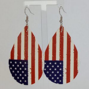 American Flag Tear-Drop Earrings