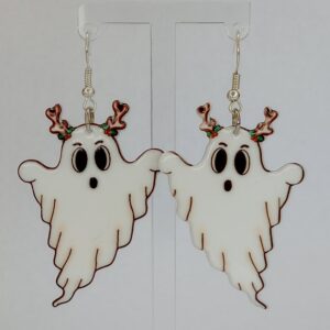 Christmas Ghost Earrings - Reindeer Antlers