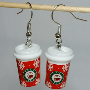 Christmas Coffee Cup Earrings