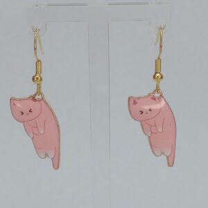 Pink Kitty Earrings