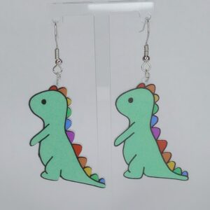 Rainbow Dino Earrings