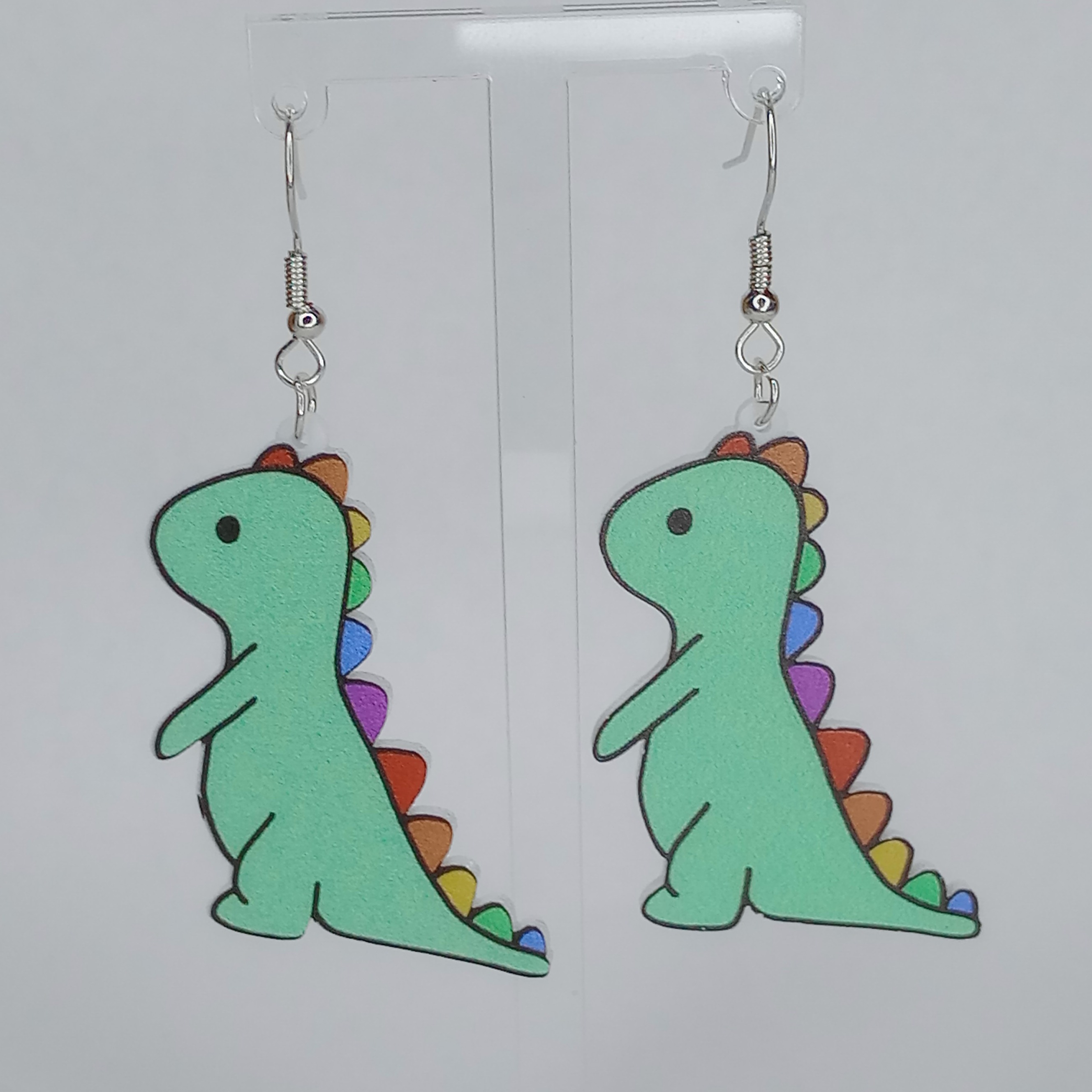 Rainbow T-Rex Earrings
